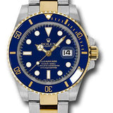 Rolex Steel and Gold Rolesor Submariner Date Watch - Blue Dial - 116613 blu