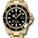 Rolex Yellow Gold Submariner Date Watch - Black Dial - 116618 bk