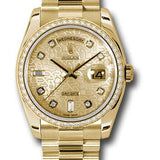 Rolex Yellow Gold Day-Date 36 Watch -  Bezel - Champagne Jubilee Diamond Dial - President Bracelet - 118348 chjdp