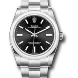 Rolex Oyster Perpetual 34 Watch - Domed Bezel - Black Index Dial - Oyster Bracelet - 2020 Release - 124200 bkio