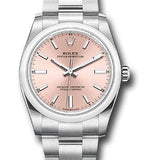 Rolex Oyster Perpetual 34 Watch - Domed Bezel - Pink Index Dial - Oyster Bracelet - 2020 Release - 124200 pio