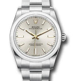 Rolex Oyster Perpetual 34 Watch - Domed Bezel - Silver Index Dial - Oyster Bracelet - 2020 Release - 124200 sio