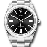 Rolex Oyster Perpetual 41 Watch - Domed Bezel - Black Index Dial - Oyster Bracelet - 2020 Release - 124300 bkio