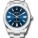 Rolex Oyster Perpetual 41 Watch - Domed Bezel - Blue Index Dial - Oyster Bracelet - 2020 Release - 124300 bluio