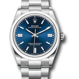 Rolex Oyster Perpetual 36 Watch - Domed Bezel - Blue Index Dial - Oyster Bracelet - 2020 Release - 126000 bluio