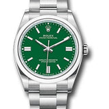 Rolex Oyster Perpetual 36 Watch - Domed Bezel - Green Index Dial - Oyster Bracelet - 2020 Release - 126000 greio