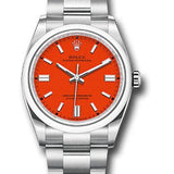 Rolex Oyster Perpetual 36 Watch - Domed Bezel - Coral Red Index Dial - Oyster Bracelet - 2020 Release - 126000 reio