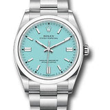 Rolex Oyster Perpetual 36 Watch - Domed Bezel - Turquoise Blue Index Dial - Oyster Bracelet - 2020 Release - 126000 tbio