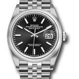 Rolex Steel Datejust 36 Watch - Domed Bezel - Black Index Dial - Jubilee Bracelet - 2019 Release - 126200 bkij