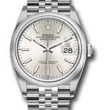 Rolex Steel Datejust 36 Watch - Domed Bezel - Silver Index Dial - Jubilee Bracelet - 2019 Release - 126200 sij