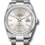 Rolex Steel Datejust 36 Watch - Domed Bezel - Silver Index Dial - Oyster Bracelet - 2019 Release - 126200 sio