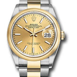 Rolex Steel and Yellow Gold Rolesor Datejust 36 Watch - Domed Bezel - Champagne Index Dial - Oyster Bracelet - 126203 chio