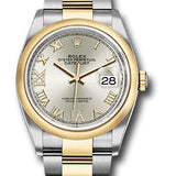 Rolex Steel and Yellow Gold Rolesor Datejust 36 Watch - Domed Bezel - Silver Roman Dial - Oyster Bracelet - 126203 sdr69o