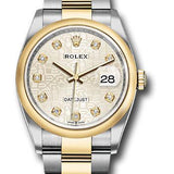 Rolex Steel and Yellow Gold Rolesor Datejust 36 Watch - Domed Bezel - Silver Jubilee Diamond Dial - Oyster Bracelet - 126203 sjdo