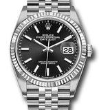 Rolex Steel Datejust 36 Watch - Fluted Bezel - Black Index Dial - Jubilee Bracelet - 2019 Release - 126234 bkij