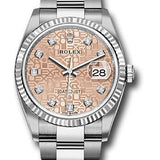 Rolex Steel Datejust 36 Watch - Fluted Bezel - Pink Jubilee Diamond Dial - Oyster Bracelet - 2019 Release - 126234 pjdo