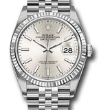 Rolex Steel Datejust 36 Watch - Fluted Bezel - Silver Index Dial - Jubilee Bracelet - 2019 Release - 126234 sij