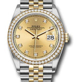 Rolex Steel and Yellow Gold Rolesor Datejust 36 Watch - Yellow Diamond Bezel - Champagne Diamond Dial - Jubilee Bracelet - 126283RBR chdj