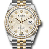 Rolex Steel and Yellow Gold Rolesor Datejust 36 Watch - Yellow Diamond Bezel - Silver Jubilee Diamond Dial - Jubilee Bracelet - 126283RBR sjdj