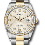 Rolex Steel and Yellow Gold Rolesor Datejust 36 Watch - Diamond Bezel - Silver Jubilee Diamond Dial - Oyster Bracelet - 126283RBR sjdo