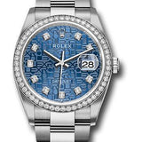 Rolex Steel Datejust 36 Watch - Diamond Bezel - Blue Jubilee Diamond Dial - Oyster Bracelet - 2019 Release - 126284RBR bljdo