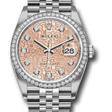 Rolex Steel Datejust 36 Watch - Diamond Bezel - Pink Jubilee Diamond Dial - Jubilee Bracelet - 2019 Release - 126284RBR pjdj