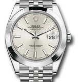 Rolex Steel Datejust 41 Watch - Smooth Bezel - Silver Index Dial - Jubilee Bracelet - 126300 sij