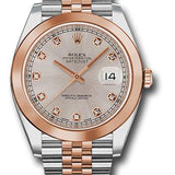 Rolex Steel and Everose Rolesor Datejust 41 Watch - Smooth Bezel - Sundust Diamond Dial - Jubilee Bracelet - 126301 sudj