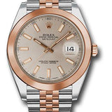 Rolex Steel and Everose Rolesor Datejust 41 Watch - Smooth Bezel - Sundust Index Dial - Jubilee Bracelet - 126301 suij