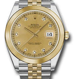 Rolex Steel and Yellow Gold Rolesor Datejust 41 Watch - Smooth Bezel - Champagne Diamond Dial - Jubilee Bracelet - 126303 chdj