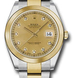 Rolex Steel and Yellow Gold Rolesor Datejust 41 Watch - Smooth Bezel - Champagne Diamond Dial - Oyster Bracelet - 126303 chdo