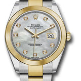 Rolex Steel and Yellow Gold Rolesor Datejust 41 Watch - Smooth Bezel - Mother-of-Pearl Diamond Dial - Oyster Bracelet - 126303 mdo