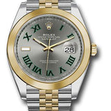 Rolex Steel and Yellow Gold Rolesor Datejust 41 Watch - Smooth Bezel - Slate Green Roman Dial - Jubilee Bracelet - 126303 slgrj