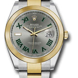 Rolex Steel and Yellow Gold Rolesor Datejust 41 Watch - Smooth Bezel - Slate Green Roman Dial - Oyster Bracelet - 126303 slgro