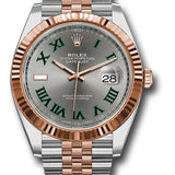 Rolex Steel and Everose Rolesor Datejust 41 Watch - Fluted Bezel - Slate Gray Green Roman Dial - Jubilee Bracelet - 126331 slgrj