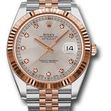 Rolex Steel and Everose Rolesor Datejust 41 Watch - Fluted Bezel - Sundust Diamond Dial - Jubilee Bracelet - 126331 sudj