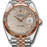 Rolex Steel and Everose Rolesor Datejust 41 Watch - Fluted Bezel - Sundust Index Dial - Jubilee Bracelet - 126331 suij