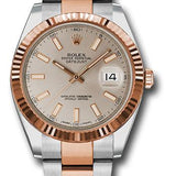 Rolex Steel and Everose Rolesor Datejust 41 Watch - Fluted Bezel - Sundust Index Dial - Oyster Bracelet - 126331 suio