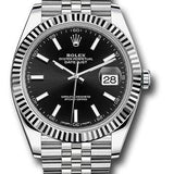 Rolex Steel and White Gold Rolesor Datejust 41 Watch - Fluted Bezel - Black Index Dial - Jubilee Bracelet - 126334 bkij