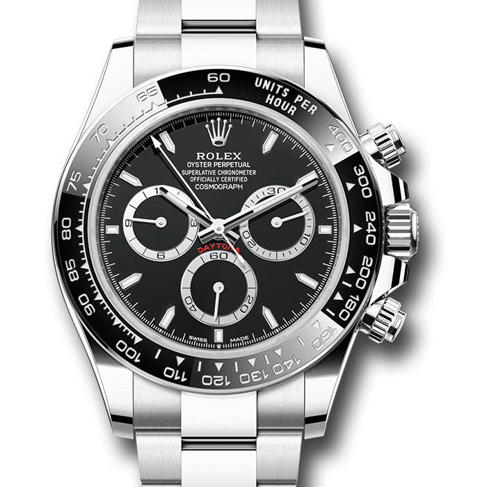 Rolex Oystersteel Cosmograph Daytona Watch - Black Cerachrom Bezel - Black Index Dial - Oyster Bracelet - 126500ln bkio