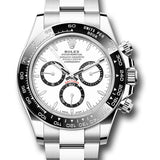 Rolex Oystersteel Cosmograph Daytona Watch - Black Cerachrom Bezel - White Index Dial - Oyster Bracelet - 126500ln wio