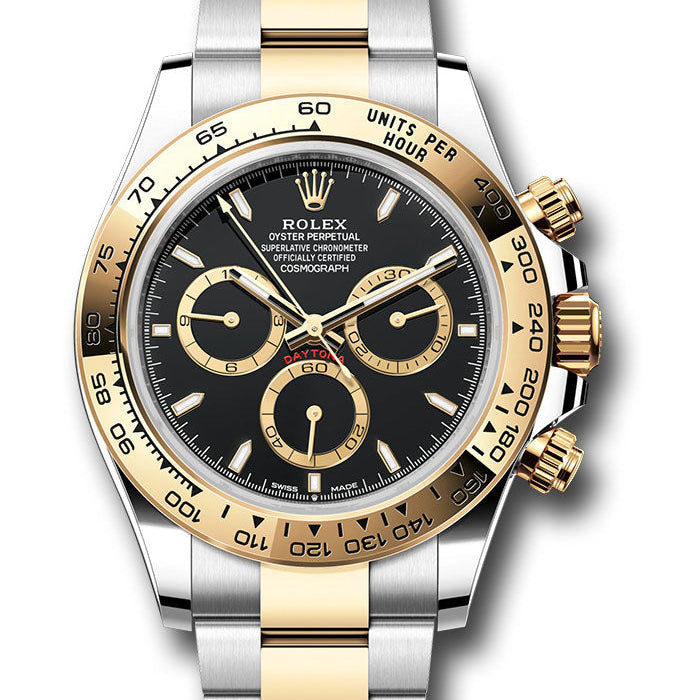 Rolex Yellow Rolesor Cosmograph Daytona Watch - Fixed Bezel - Black Index Dial - Oyster Bracelet - 126503 bkio