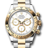 Rolex Yellow Rolesor Cosmograph Daytona Watch - Fixed Bezel - White Index Dial - Oyster Bracelet - 126503 wio