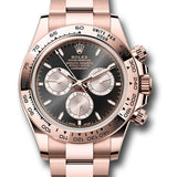 Rolex Everose Gold Cosmograph Daytona Watch - Fixed Bezel - Black And Sundust Index Dial - Oyster Bracelet - 126505 bksuio