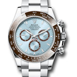 Rolex Platinum Cosmograph Daytona Watch - Chestnut Brown Cerachrom Bezel - Ice Blue Index Dial - Oyster Bracelet - 126506 ibio