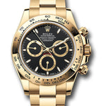 Rolex Yellow Gold Cosmograph Daytona Watch - Fixed Bezel - Black Index Dial - Oyster Bracelet - 126508 bkio