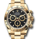 Rolex Yellow Gold Cosmograph Daytona Watch - Fixed Bezel - Black Index Dial - Oyster Bracelet - 126508 bkio