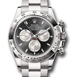 Rolex White Gold Cosmograph Daytona Watch - Fixed Bezel - Black And Steel Index Dial - Oyster Bracelet - 126509 bkstio