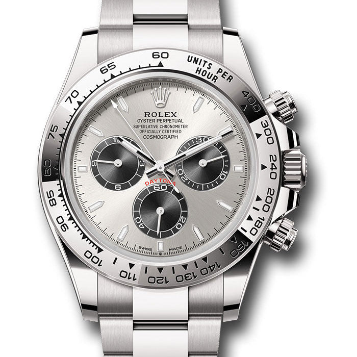 Rolex White Gold Cosmograph Daytona Watch - Fixed Bezel - Steel And Black Index Dial - Oyster Bracelet - 126509 stbkio