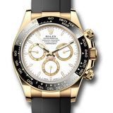 Rolex Yellow Gold Cosmograph Daytona Watch - Black Cerachrom Bezel - White Index Dial - Oysterflex Strap - 126518ln wiof